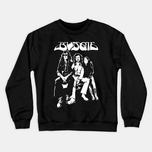 Budgie Band White in Black Crewneck Sweatshirt by Lima's